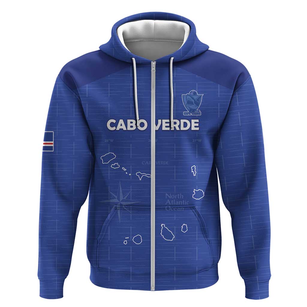 Custom Cabo Verde Football Hoodie Go Tubaroes Azuis Go - Blue - African Pride
