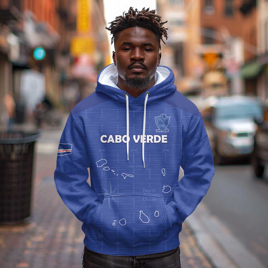Custom Cabo Verde Football Hoodie Go Tubaroes Azuis Go - Blue - African Pride