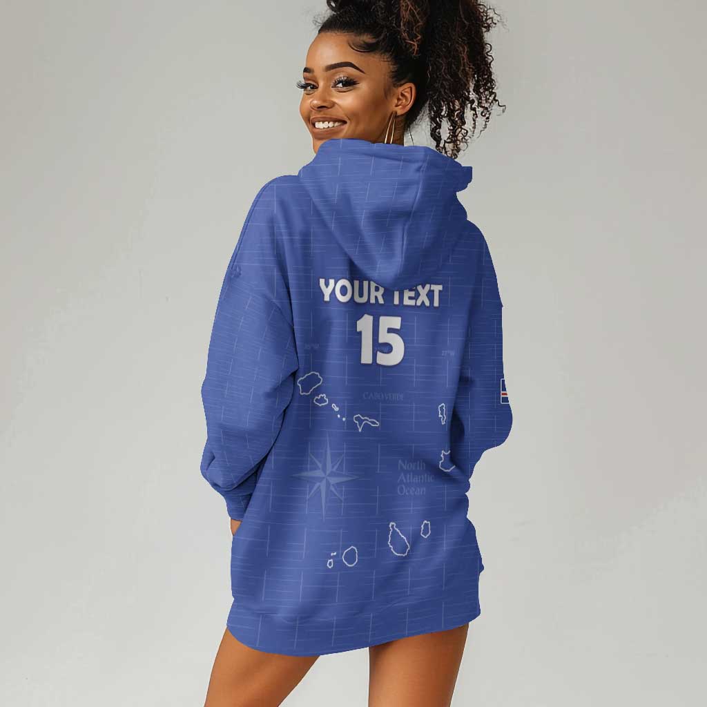 Custom Cabo Verde Football Hoodie Dress Go Tubaroes Azuis Go - Blue - African Pride