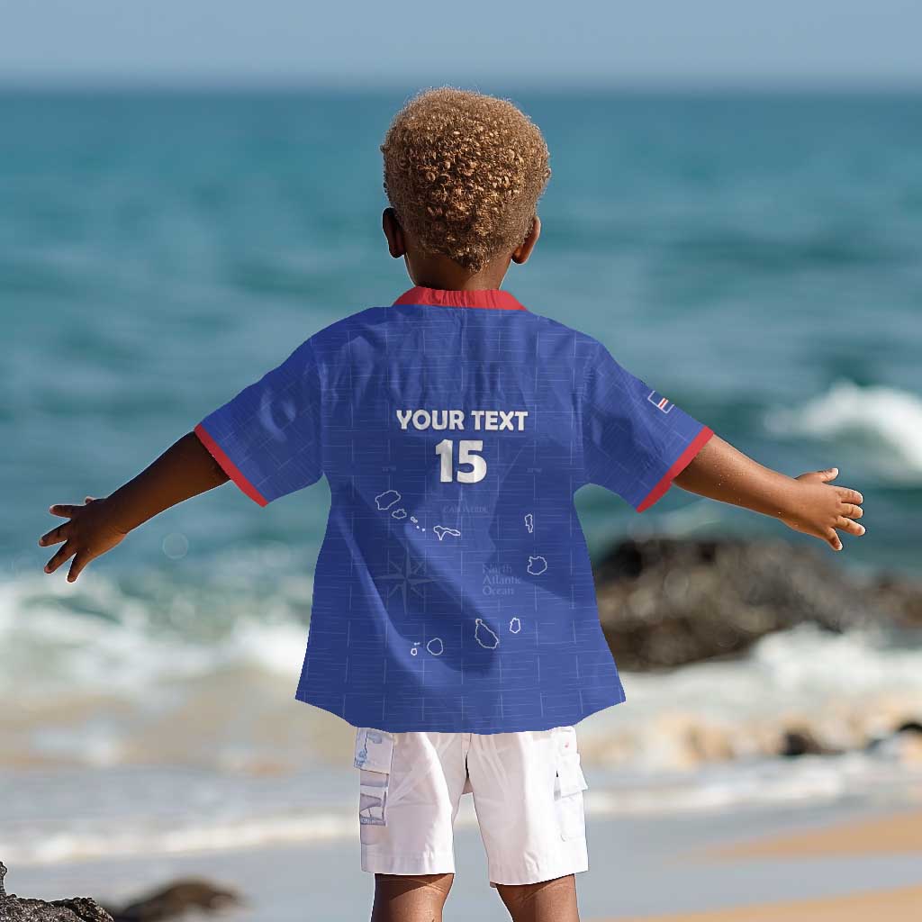 Custom Cabo Verde Football Kid Hawaiian Shirt Go Tubaroes Azuis Go - Blue - African Pride