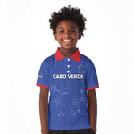 Custom Cabo Verde Football Kid Polo Shirt Go Tubaroes Azuis Go - Blue - African Pride