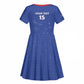 Custom Cabo Verde Football Kid Short Sleeve Dress Go Tubaroes Azuis Go - Blue - African Pride