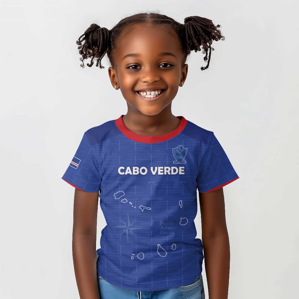 Custom Cabo Verde Football Kid T shirt Go Tubaroes Azuis Go - Blue - African Pride