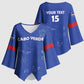 Custom Cape Verde Football Kimono Sleeve Blouse Come On Tubaroes Azuis - Blue