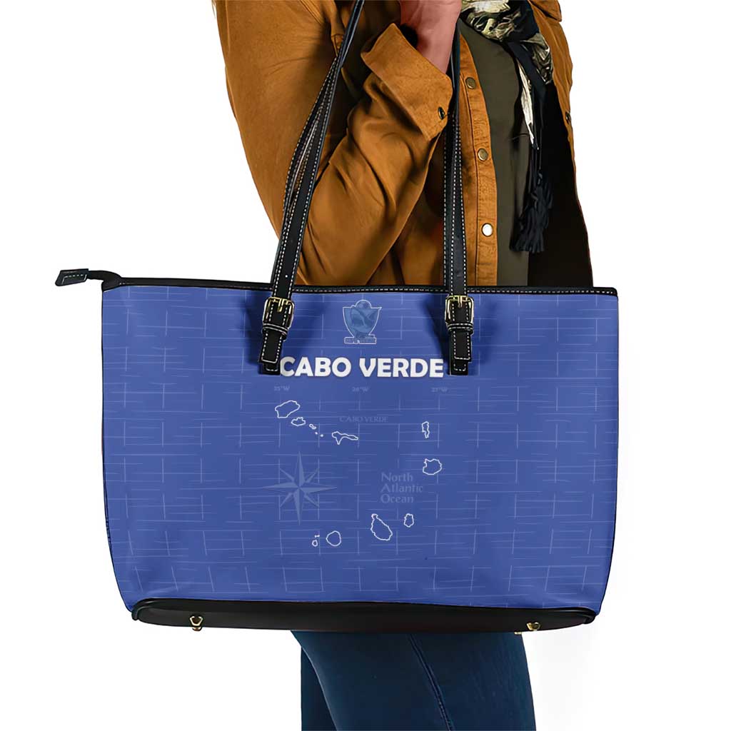 Cabo Verde Football Leather Tote Bag Go Tubaroes Azuis Go - Blue - African Pride