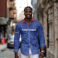 Custom Cabo Verde Football Long Sleeve Button Shirt Go Tubaroes Azuis Go - Blue - African Pride