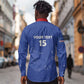 Custom Cabo Verde Football Long Sleeve Button Shirt Go Tubaroes Azuis Go - Blue - African Pride