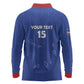 Custom Cabo Verde Football Long Sleeve Polo Shirt Go Tubaroes Azuis Go - Blue - African Pride
