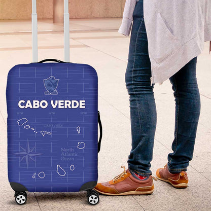 Cabo Verde Football Luggage Cover Go Tubaroes Azuis Go - Blue - African Pride