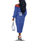 Custom Cabo Verde Football Off The Shoulder Long Sleeve Dress Go Tubaroes Azuis Go - Blue - African Pride