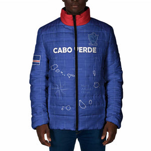 Custom Cape Verde Football Padded Jacket Come On Tubaroes Azuis - Blue
