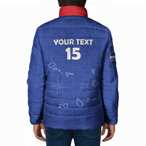 Custom Cape Verde Football Padded Jacket Come On Tubaroes Azuis - Blue