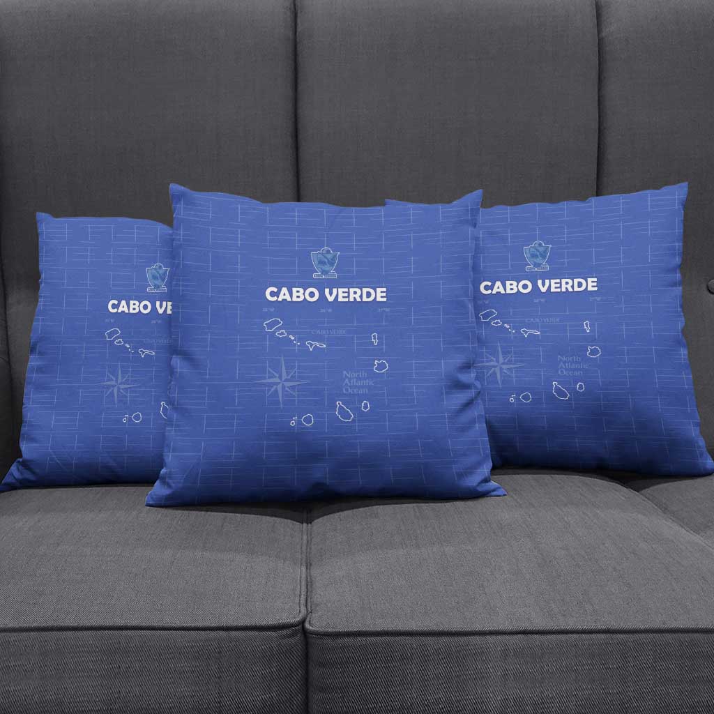 Cape Verde Football Pillow Cover Come On Tubaroes Azuis - Blue