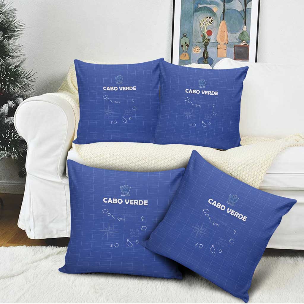 Cape Verde Football Pillow Cover Come On Tubaroes Azuis - Blue