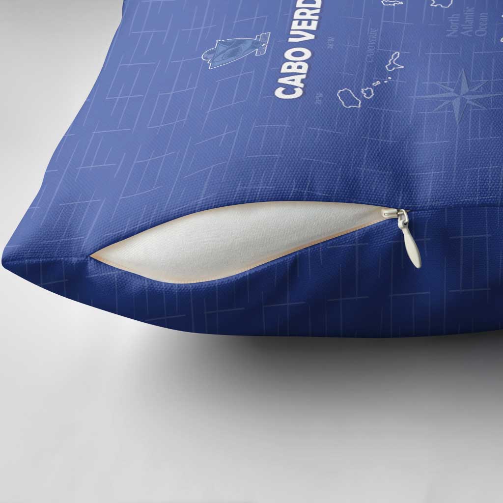 Cape Verde Football Pillow Cover Come On Tubaroes Azuis - Blue