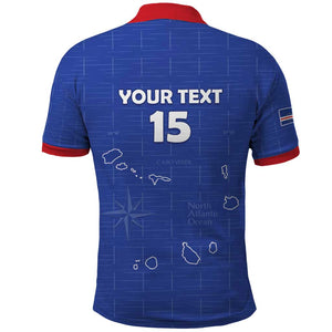 Custom Cabo Verde Football Polo Shirt Go Tubaroes Azuis Go - Blue - African Pride