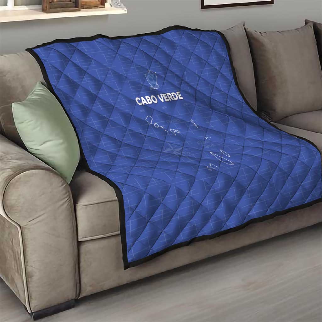 Cabo Verde Football Quilt Go Tubaroes Azuis Go - Blue - African Pride