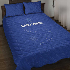 Cabo Verde Football Quilt Bed Set Go Tubaroes Azuis Go - Blue - African Pride