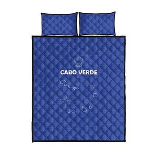 Cabo Verde Football Quilt Bed Set Go Tubaroes Azuis Go - Blue - African Pride