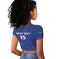 Custom Cabo Verde Football Raglan Cropped T shirt Go Tubaroes Azuis Go - Blue - African Pride