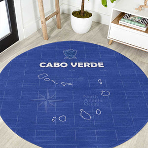 Cabo Verde Football Round Carpet Go Tubaroes Azuis Go - Blue - African Pride