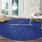 Cabo Verde Football Round Carpet Go Tubaroes Azuis Go - Blue - African Pride