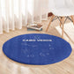 Cabo Verde Football Round Carpet Go Tubaroes Azuis Go - Blue - African Pride