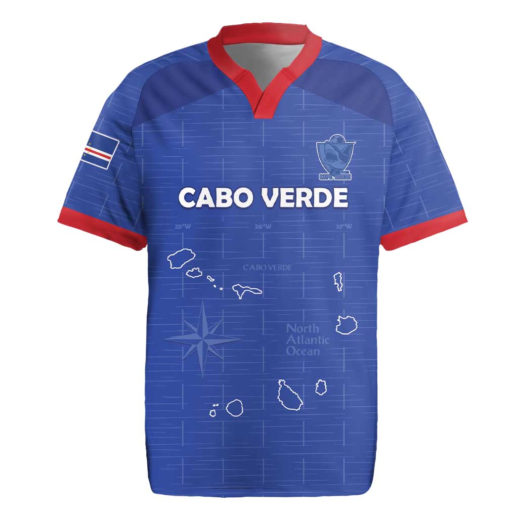 Custom Cabo Verde Football Rugby Jersey Go Tubaroes Azuis Go - Blue - African Pride