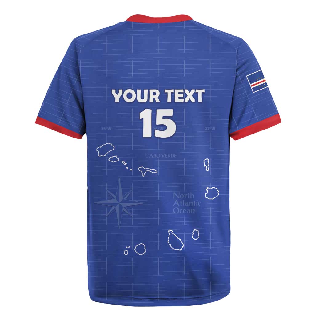 Custom Cabo Verde Football Rugby Jersey Go Tubaroes Azuis Go - Blue - African Pride