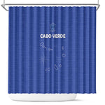Cabo Verde Football Shower Curtain Go Tubaroes Azuis Go - Blue - African Pride