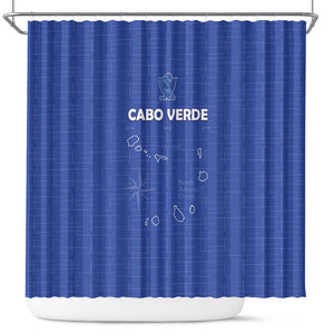 Cabo Verde Football Shower Curtain Go Tubaroes Azuis Go - Blue - African Pride