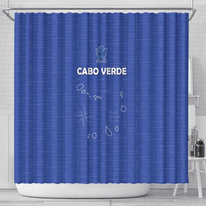 Cabo Verde Football Shower Curtain Go Tubaroes Azuis Go - Blue - African Pride