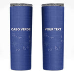 Custom Cabo Verde Football Skinny Tumbler Go Tubaroes Azuis Go - Blue - African Pride