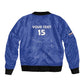 Custom Cabo Verde Football Sleeve Zip Bomber Jacket Go Tubaroes Azuis Go - Blue - African Pride