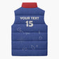 Custom Cape Verde Football Sleeveless Puffer Jacket Come On Tubaroes Azuis - Blue