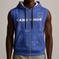 Custom Cabo Verde Football Sleeveless Zip Hoodie Go Tubaroes Azuis Go - Blue - African Pride