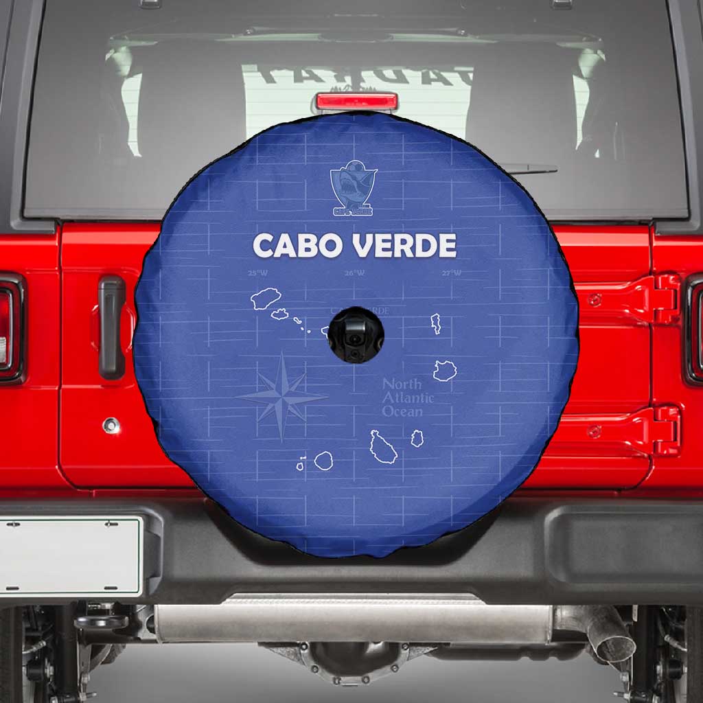 Cabo Verde Football Spare Tire Cover Go Tubaroes Azuis Go - Blue - African Pride