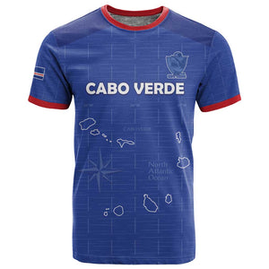 Custom Cabo Verde Football T shirt Go Tubaroes Azuis Go - Blue - African Pride