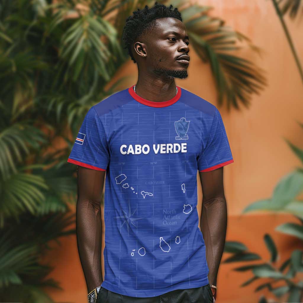 Custom Cabo Verde Football T shirt Go Tubaroes Azuis Go - Blue - African Pride