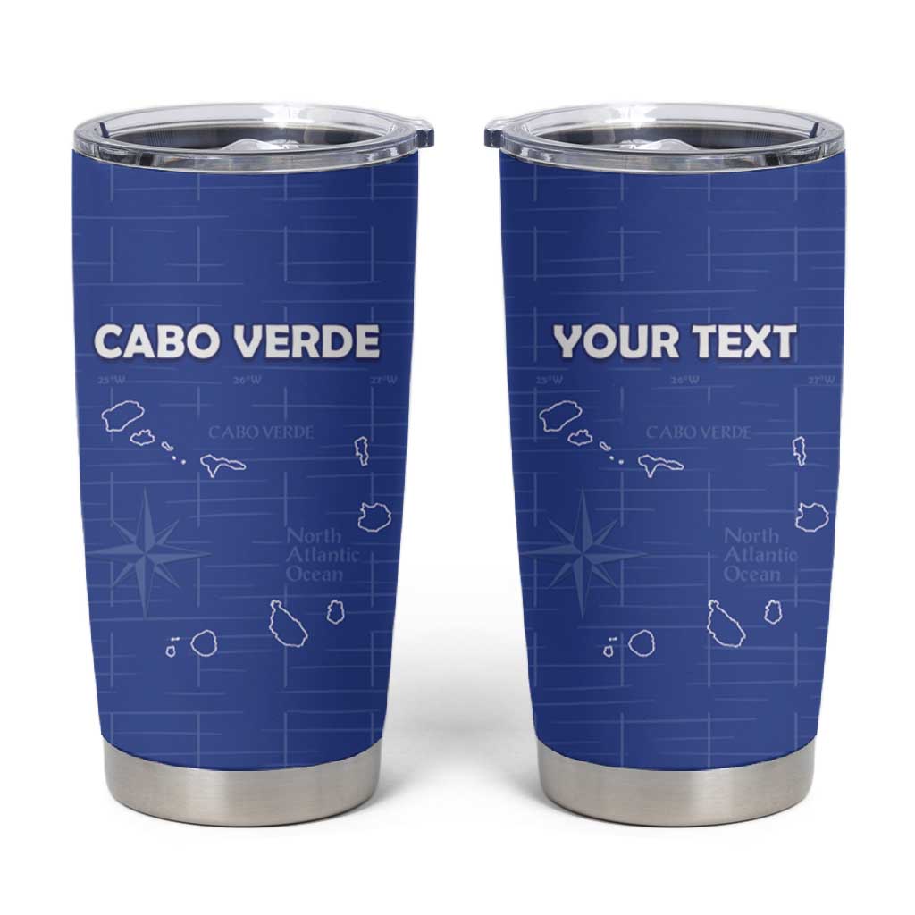 Custom Cabo Verde Football Tumbler Cup Go Tubaroes Azuis Go - Blue - African Pride