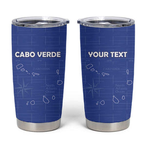 Custom Cabo Verde Football Tumbler Cup Go Tubaroes Azuis Go - Blue - African Pride
