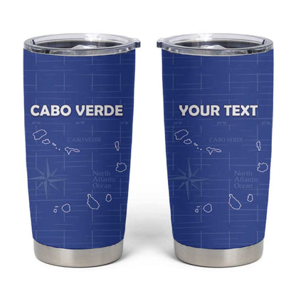 Custom Cabo Verde Football Tumbler Cup Go Tubaroes Azuis Go - Blue - African Pride