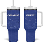 Custom Cabo Verde Football Tumbler With Handle Go Tubaroes Azuis Go - Blue - African Pride