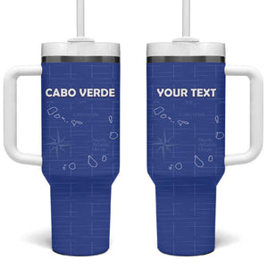 Custom Cabo Verde Football Tumbler With Handle Go Tubaroes Azuis Go - Blue - African Pride