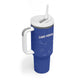 Custom Cabo Verde Football Tumbler With Handle Go Tubaroes Azuis Go - Blue - African Pride