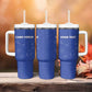 Custom Cabo Verde Football Tumbler With Handle Go Tubaroes Azuis Go - Blue - African Pride