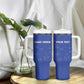 Custom Cabo Verde Football Tumbler With Handle Go Tubaroes Azuis Go - Blue - African Pride