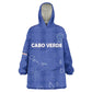 Custom Cabo Verde Football Wearable Blanket Hoodie Go Tubaroes Azuis Go - Blue - African Pride