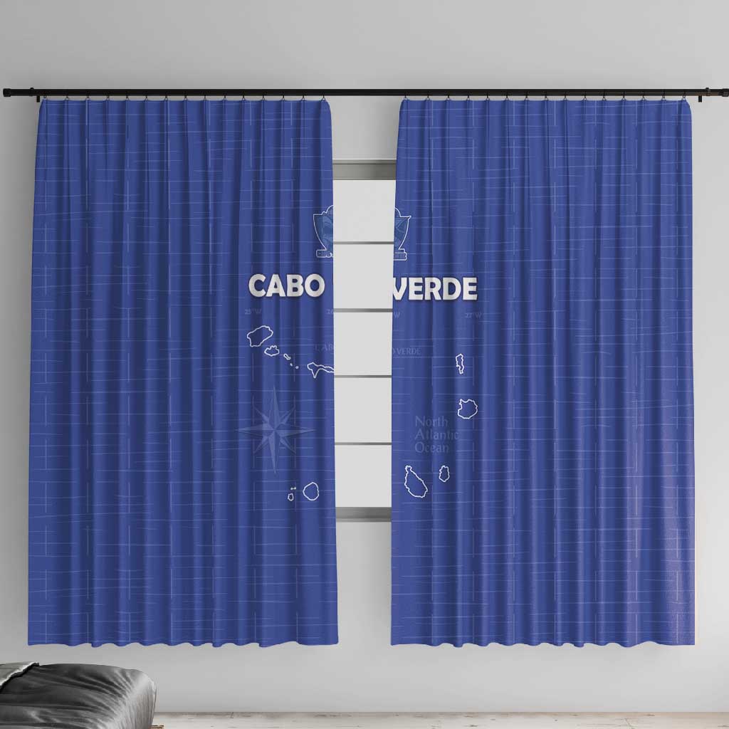Cabo Verde Football Window Curtain Go Tubaroes Azuis Go - Blue - African Pride