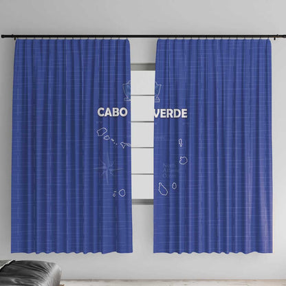 Cabo Verde Football Window Curtain Go Tubaroes Azuis Go - Blue - African Pride